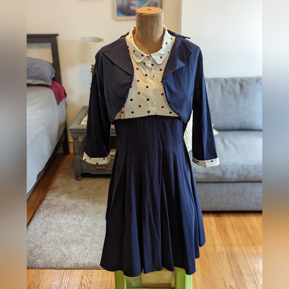 2nd Listing, Still Available! - 60s inspired polkadot dress and bolero